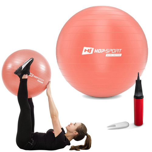 Фитбол  Hop-Sport 55cm HS-R055YB light pink + насос - фото №3